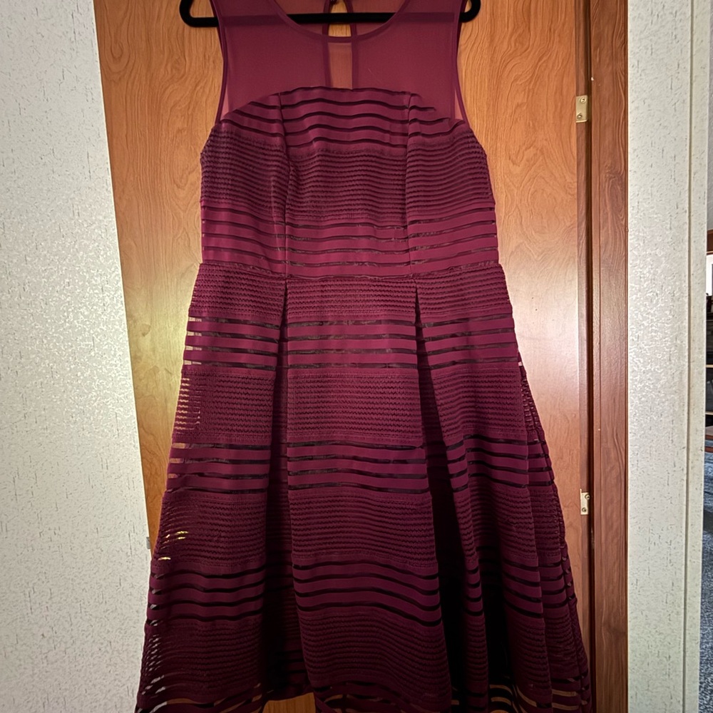 Torrid Elegant Burgundy Striped Dress size 12